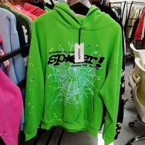 Neon Green Spiderweb Graphic Hoodie
